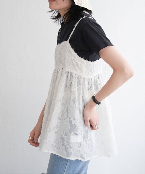 VENCEEXCHANGE（ヴァンスエクスチェンジ）の「フリンジジャガードキャミソール（タンクトップ・レディース・オフホワイト/ブラック・M）」の20枚目の写真