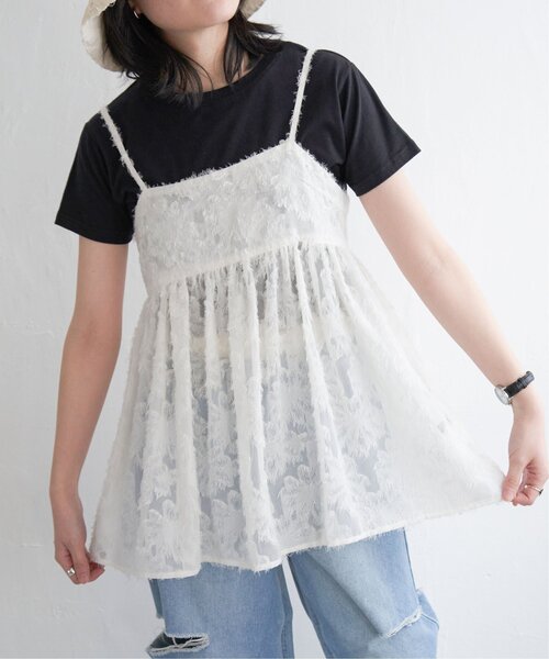 VENCEEXCHANGE（ヴァンスエクスチェンジ）の「フリンジジャガードキャミソール（タンクトップ・レディース・オフホワイト/ブラック・M）」の21枚目の写真