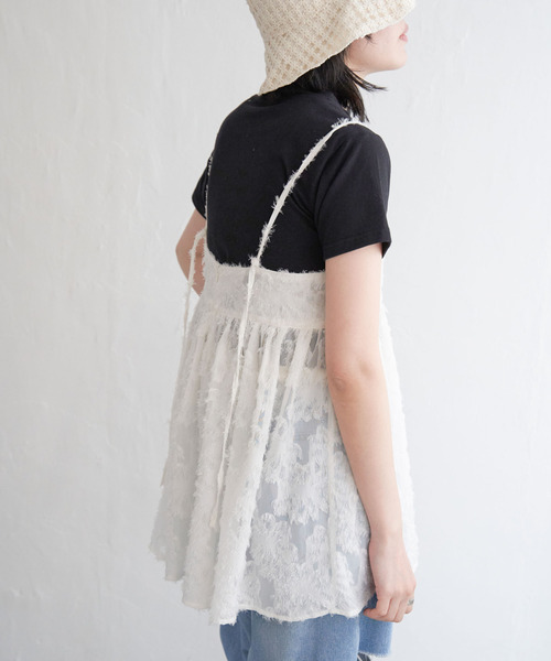 VENCEEXCHANGE（ヴァンスエクスチェンジ）の「フリンジジャガードキャミソール（タンクトップ・レディース・オフホワイト/ブラック・M）」の5枚目の写真