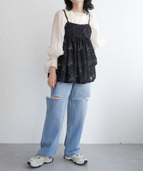 VENCEEXCHANGE（ヴァンスエクスチェンジ）の「フリンジジャガードキャミソール（タンクトップ・レディース・オフホワイト/ブラック・M）」の14枚目の写真