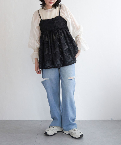 VENCEEXCHANGE（ヴァンスエクスチェンジ）の「フリンジジャガードキャミソール（タンクトップ・レディース・オフホワイト/ブラック・M）」の15枚目の写真