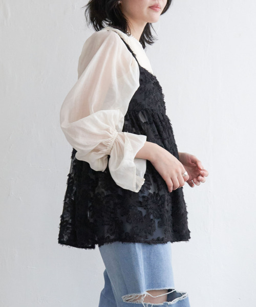 VENCEEXCHANGE（ヴァンスエクスチェンジ）の「フリンジジャガードキャミソール（タンクトップ・レディース・オフホワイト/ブラック・M）」の11枚目の写真