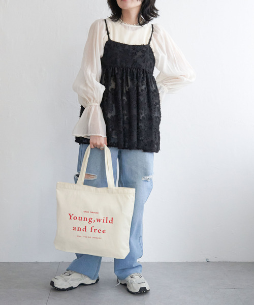 VENCEEXCHANGE（ヴァンスエクスチェンジ）の「フリンジジャガードキャミソール（タンクトップ・レディース・オフホワイト/ブラック・M）」の17枚目の写真