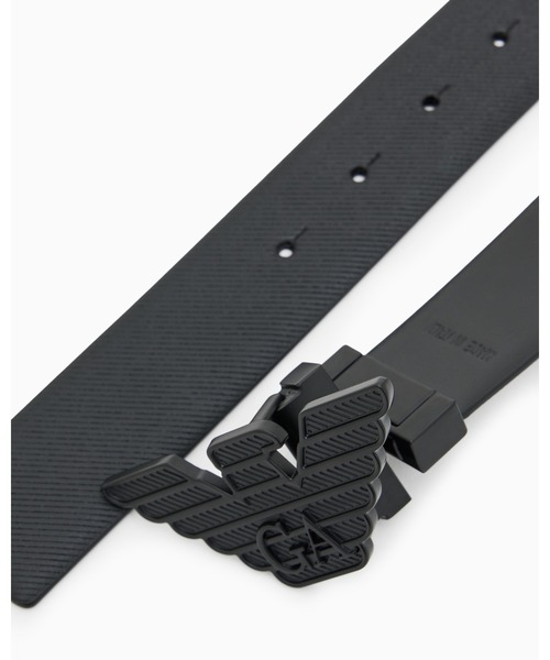 EMPORIO ARMANI（エンポリオアルマーニ）の「【エンポリオ アルマーニ】ベルト レザー製 エンボスプリント＆イーグルバックル（ベルト・メンズ・ブラック系その他・FREE）」の4枚目の写真