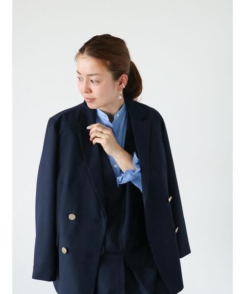 Lugnoncure（ルノンキュール）の「テーラードジャケット(セットアップ可)（ノーカラージャケット・レディース・ベージュ/ネイビー/オフホワイト・F）」の10枚目の写真