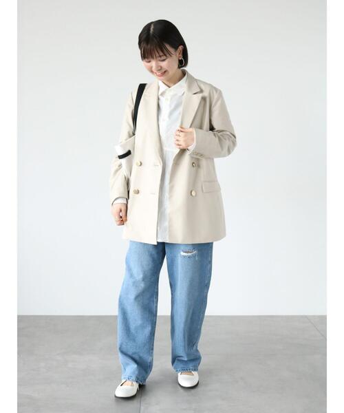 Lugnoncure（ルノンキュール）の「テーラードジャケット(セットアップ可)（ノーカラージャケット・レディース・ベージュ/ネイビー/オフホワイト・F）」の12枚目の写真