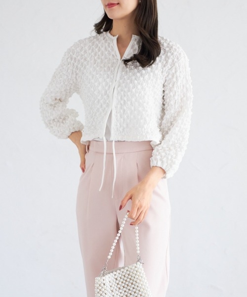 tocco closet(トッコ クローゼット)の「【ZOZO限定】ポップコーンカーディガン(カーディガン/ボレロ・レディース・ブラック/ホワイト/ブルー・M)」の7枚目の写真