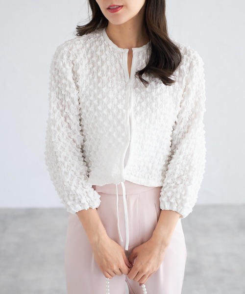 tocco closet(トッコ クローゼット)の「【ZOZO限定】ポップコーンカーディガン(カーディガン/ボレロ・レディース・ブラック/ホワイト/ブルー・M)」の8枚目の写真