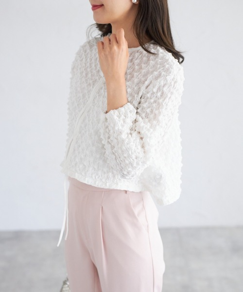 tocco closet(トッコ クローゼット)の「【ZOZO限定】ポップコーンカーディガン(カーディガン/ボレロ・レディース・ブラック/ホワイト/ブルー・M)」の13枚目の写真