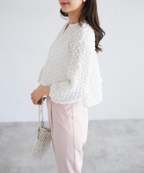 tocco closet(トッコ クローゼット)の「【ZOZO限定】ポップコーンカーディガン(カーディガン/ボレロ・レディース・ブラック/ホワイト/ブルー・M)」の14枚目の写真
