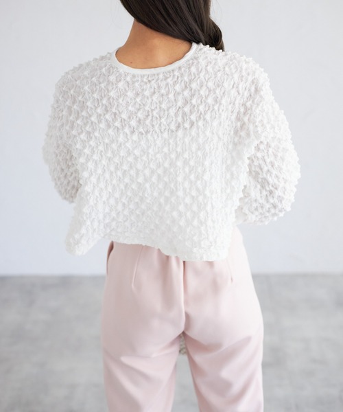 tocco closet(トッコ クローゼット)の「【ZOZO限定】ポップコーンカーディガン(カーディガン/ボレロ・レディース・ブラック/ホワイト/ブルー・M)」の15枚目の写真