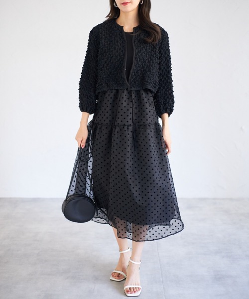 tocco closet(トッコ クローゼット)の「【ZOZO限定】ポップコーンカーディガン(カーディガン/ボレロ・レディース・ブラック/ホワイト/ブルー・M)」の18枚目の写真