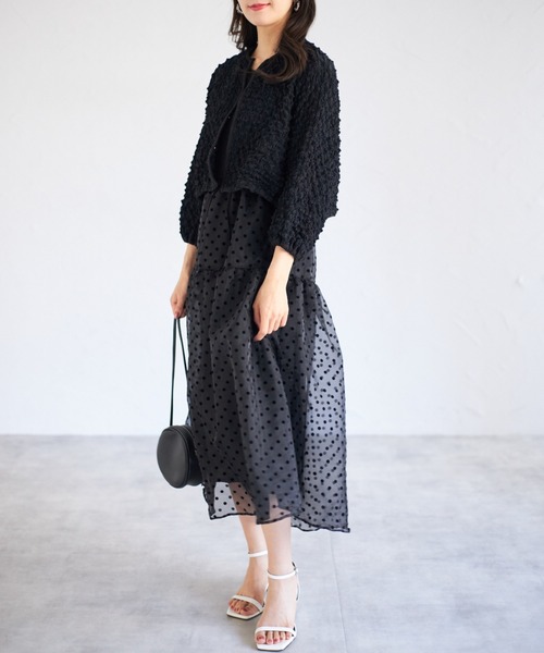 tocco closet(トッコ クローゼット)の「【ZOZO限定】ポップコーンカーディガン(カーディガン/ボレロ・レディース・ブラック/ホワイト/ブルー・M)」の19枚目の写真