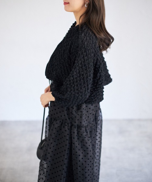 tocco closet(トッコ クローゼット)の「【ZOZO限定】ポップコーンカーディガン(カーディガン/ボレロ・レディース・ブラック/ホワイト/ブルー・M)」の22枚目の写真