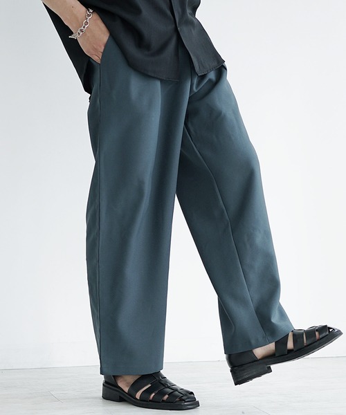 MinoriTY（マイノリティ）の「【MinoriTY】さら艶ワイドテーパードパンツ メンズ スラックス イージーパンツ 秋服（スラックス・メンズ・ブラック/グレー/ブルー/ベージュ・S/M/L）」の14枚目の写真