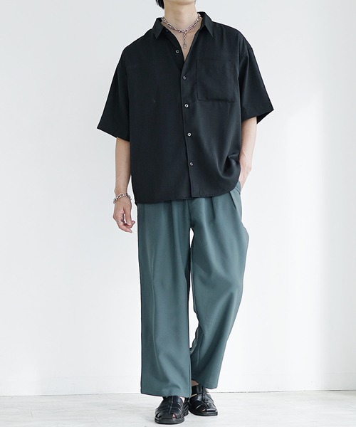 MinoriTY（マイノリティ）の「【MinoriTY】さら艶ワイドテーパードパンツ メンズ スラックス イージーパンツ 秋服（スラックス・メンズ・ブラック/グレー/ブルー/ベージュ・S/M/L）」の15枚目の写真