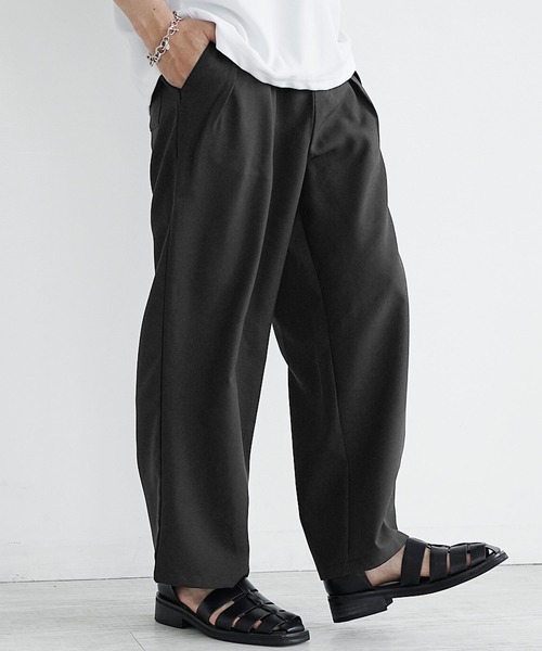 MinoriTY（マイノリティ）の「【MinoriTY】さら艶ワイドテーパードパンツ メンズ スラックス イージーパンツ 秋服（スラックス・メンズ・ブラック/グレー/ブルー/ベージュ・S/M/L）」の9枚目の写真