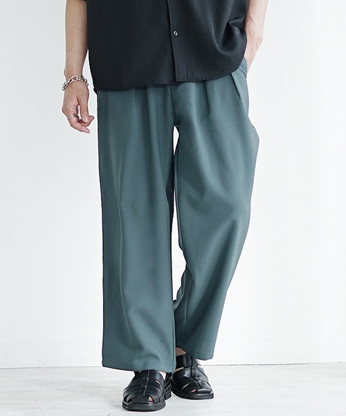 セール】【MinoriTY】さら艶ワイドテーパードパンツ メンズ