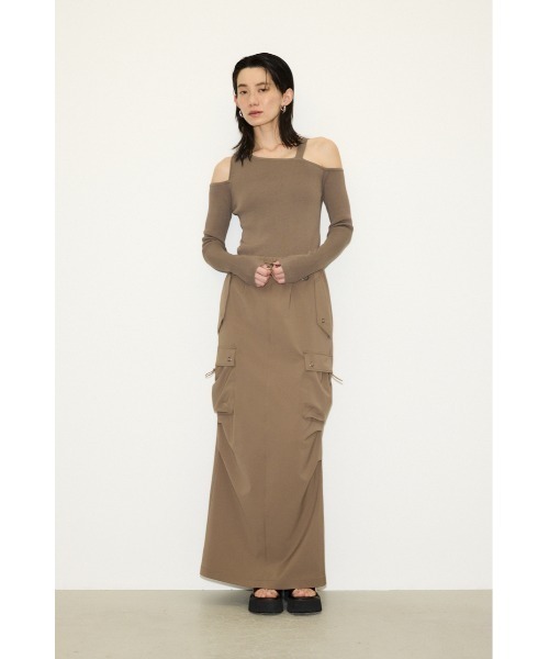 THROW by SLY(スローバイスライ)の「THROW FREE SEDUCTION HG TOPS フリー セダクション ハイゲージ トップス(ニット/セーター・レディース・ベージュ/ブラック・FREE)」の3枚目の写真