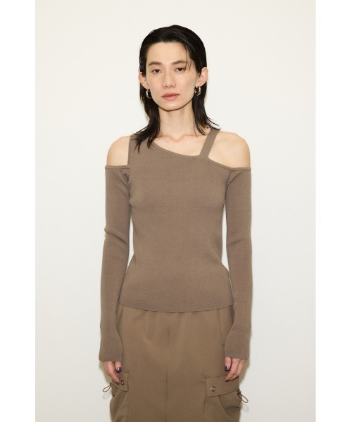 THROW by SLY(スローバイスライ)の「THROW FREE SEDUCTION HG TOPS フリー セダクション ハイゲージ トップス(ニット/セーター・レディース・ベージュ/ブラック・FREE)」の5枚目の写真