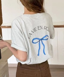 【綿100%】バックリボンロゴTシャツ