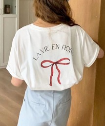 【綿100%】バックリボンロゴTシャツ