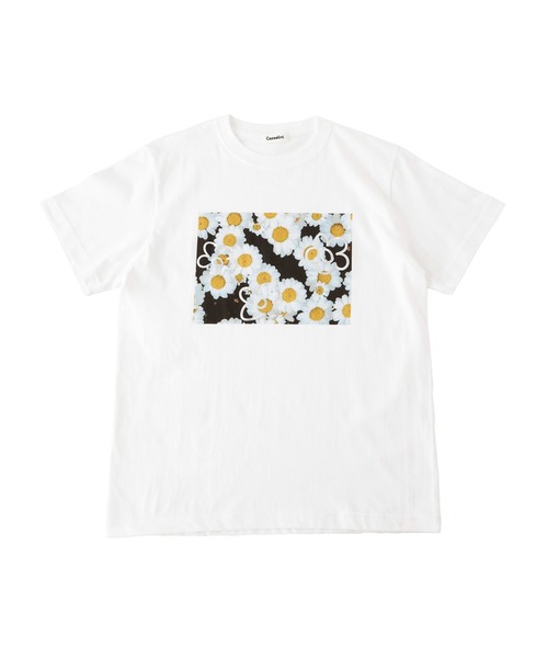 Casselini（キャセリーニ）の「【Casselini】EC限定 Foil daisy print s/s Tee designed by Casselini（Tシャツ/カットソー・レディース・ホワイト/ブラック・M/S）」の3枚目の写真