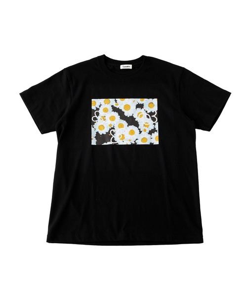 Casselini（キャセリーニ）の「【Casselini】EC限定 Foil daisy print s/s Tee designed by Casselini（Tシャツ/カットソー・レディース・ホワイト/ブラック・M/S）」の4枚目の写真