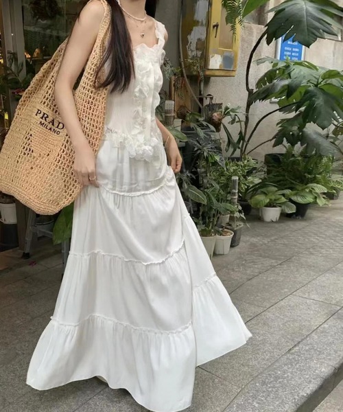 完売品 ご褒美ロングスカート ホワイト シワ加工 プレインピープル 裏地付 ☀ ご褒美ロングスカート ホワイト シワ加工 プレインピープル