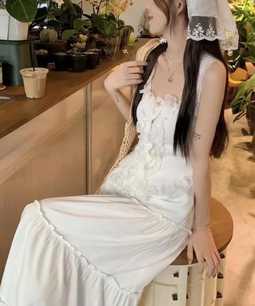 BLANC FICELLE(ブランフィセル)の「シフォン 切替 ロングスカート 裏地付き(スカート・レディース・ブラック/ブルー/ピンク/ホワイト・M/S/L)」の13枚目の写真