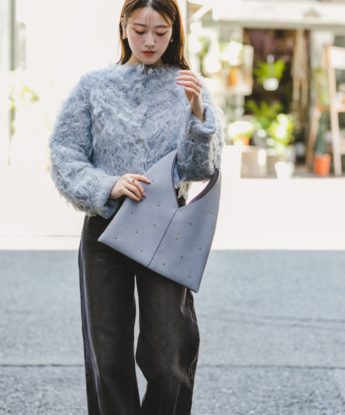 RODE SKO(ロデスコ)の「スタッズサンカクトートバッグ(トートバッグ・レディース・ブラック/ベージュ/ホワイト系その他/グレー・ONE)」の5枚目の写真