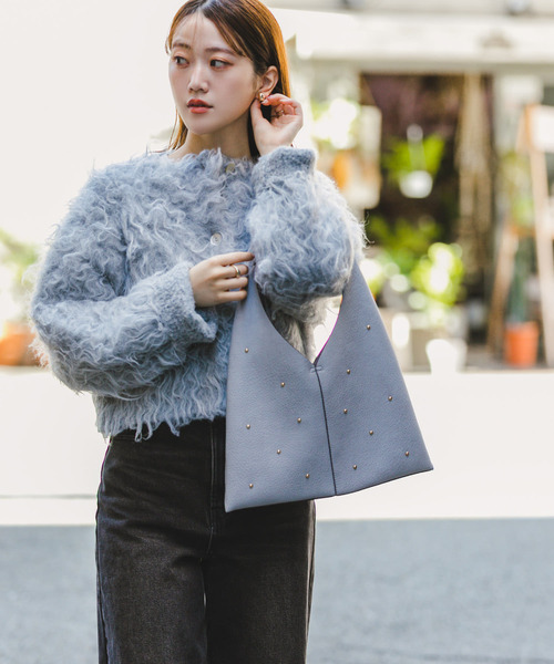 RODE SKO(ロデスコ)の「スタッズサンカクトートバッグ(トートバッグ・レディース・ブラック/ベージュ/ホワイト系その他/グレー・ONE)」の8枚目の写真