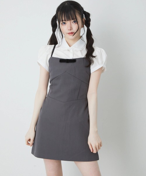 Ank Rouge(アンクルージュ)の「メイドライクJSK(ジャンパースカート・レディース・グレー・M)」の5枚目の写真