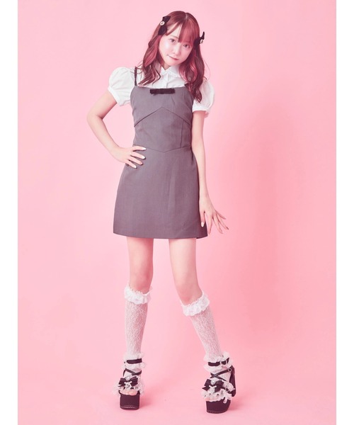 Ank Rouge(アンクルージュ)の「メイドライクJSK(ジャンパースカート・レディース・グレー・M)」の10枚目の写真