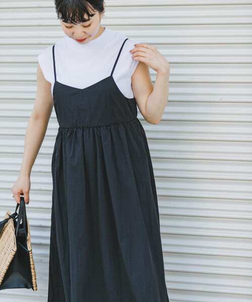 ITEMS URBANRESEARCH（アイテムズ アーバンリサーチ）の「フレンチTシャツ×キャミワンピースセット（ワンピース・レディース・モカ/ブラック・FREE）」の17枚目の写真