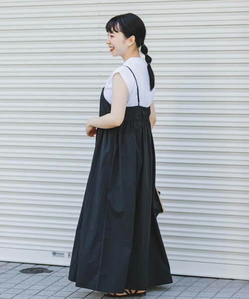 ITEMS URBANRESEARCH（アイテムズ アーバンリサーチ）の「フレンチTシャツ×キャミワンピースセット（ワンピース・レディース・モカ/ブラック・FREE）」の14枚目の写真