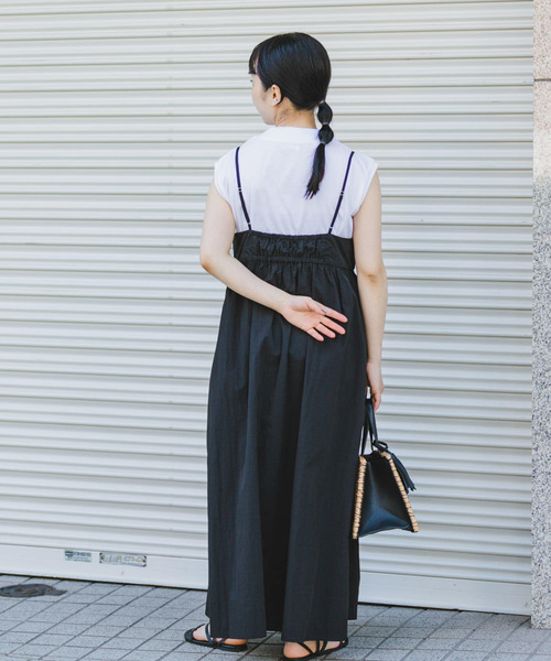 ITEMS URBANRESEARCH（アイテムズ アーバンリサーチ）の「フレンチTシャツ×キャミワンピースセット（ワンピース・レディース・モカ/ブラック・FREE）」の13枚目の写真