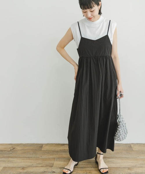 ITEMS URBANRESEARCH（アイテムズ アーバンリサーチ）の「フレンチTシャツ×キャミワンピースセット（ワンピース・レディース・モカ/ブラック・FREE）」の12枚目の写真