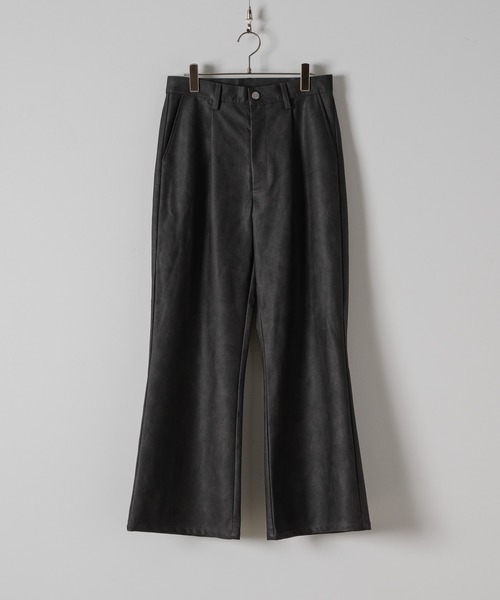 CASPER JOHN（キャスパージョン）の「Chemical PU flare pants/ケミカルPUフレアパンツ（その他パンツ・メンズ・ブラック/グレー/ブラウン・X-SMALL/SMALL/MEDIUM/LARGE）」の4枚目の写真