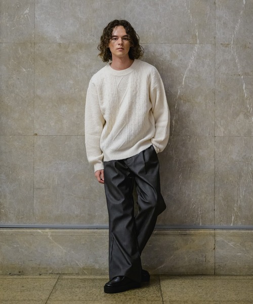 CASPER JOHN（キャスパージョン）の「Chemical PU flare pants/ケミカルPUフレアパンツ（その他パンツ・メンズ・ブラック/グレー/ブラウン・X-SMALL/SMALL/MEDIUM/LARGE）」の13枚目の写真