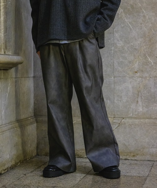 CASPER JOHN（キャスパージョン）の「Chemical PU flare pants/ケミカルPUフレアパンツ（その他パンツ・メンズ・ブラック/グレー/ブラウン・X-SMALL/SMALL/MEDIUM/LARGE）」の16枚目の写真