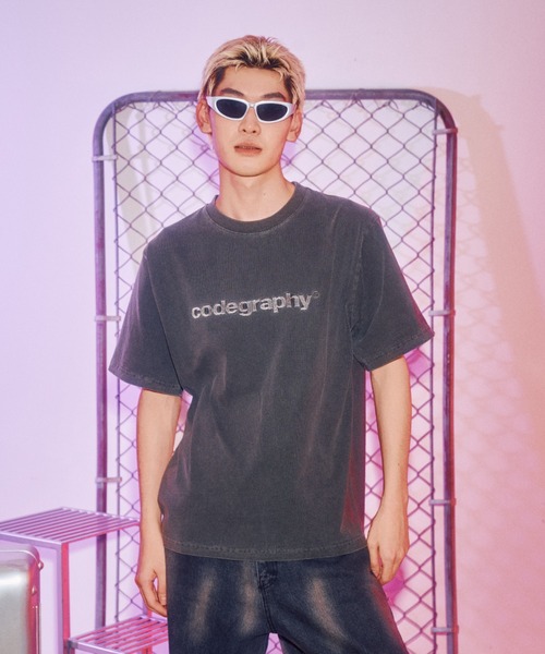 Tシャツ・カットソー Code graphy (W) Coloring Collar Long Sleeve 5MM036 Woman) Color matching collar long sleeve（Tシャツ/カットソー