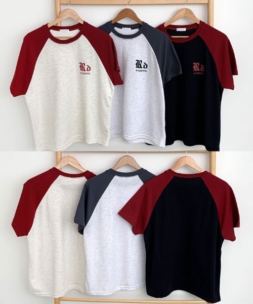 VIVID LADY(ビビッドレディー)の「配色ラグラン半袖Tシャツ レディース 夏 ブロークコア(Tシャツ/カットソー・レディース・ネイビー/オートミール/ホワイト系・FREE)」の17枚目の写真