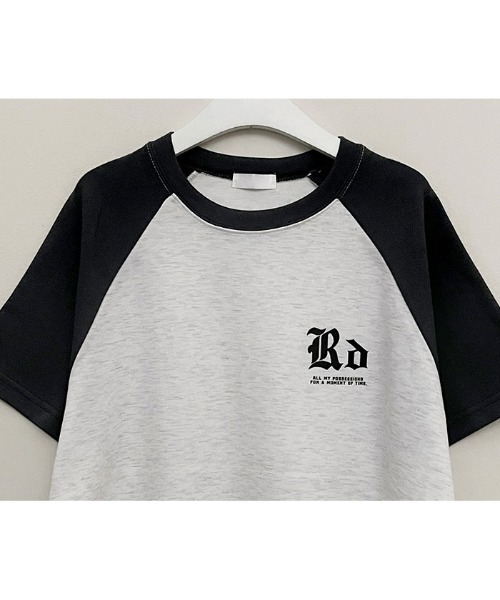VIVID LADY(ビビッドレディー)の「配色ラグラン半袖Tシャツ レディース 夏 ブロークコア(Tシャツ/カットソー・レディース・ネイビー/オートミール/ホワイト系・FREE)」の18枚目の写真