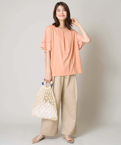 a.v.v（アーヴェヴェ）の「ペーパーメッシュバッグ（かごバッグ・レディース・ブラック/アイボリー/ベージュ・38）」の7枚目の写真