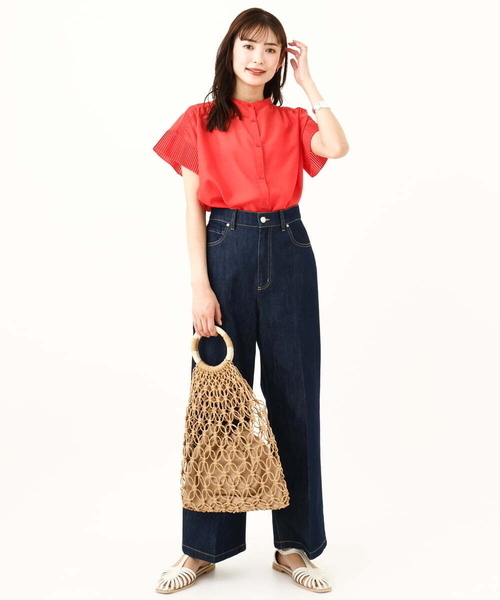 a.v.v（アーヴェヴェ）の「ペーパーメッシュバッグ（かごバッグ・レディース・ブラック/アイボリー/ベージュ・38）」の15枚目の写真