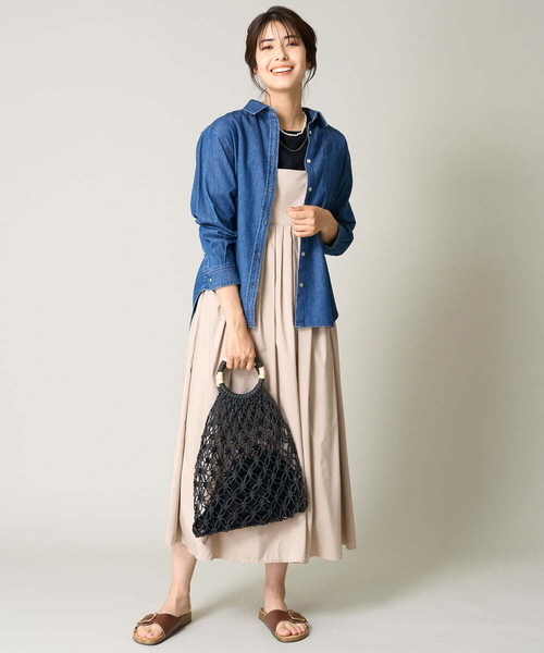 a.v.v（アーヴェヴェ）の「ペーパーメッシュバッグ（かごバッグ・レディース・ブラック/アイボリー/ベージュ・38）」の18枚目の写真