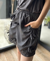 ミニスカート リボン ドローストリング