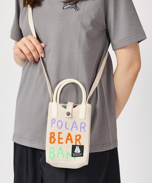 salle de bal(サルデバル)の「POLAR BEAR BANK / ポーラーベアバンク スマホニットショルダー スマホホルダー スマホショルダー PBB 040 MMI(ショルダーバッグ・レディース・ライトグレー/ダークブルー/ネイビー/アイボリー/ブラック/グレー・FREE)」の2枚目の写真