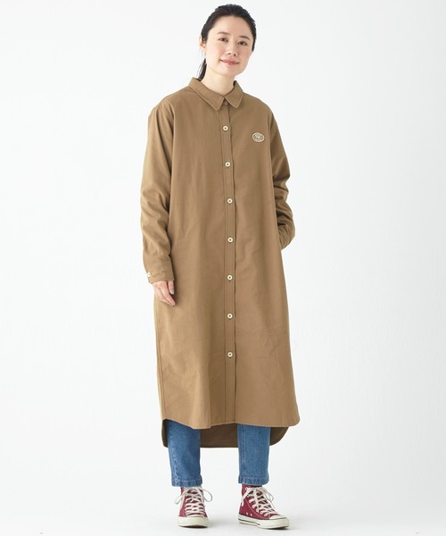 KRIFF MAYER（クリフメイヤー）の「ビエラ無地シャツワンピ（ワンピース・レディース・オリーブ/ナチュラル/カラフル/ベージュ/チャコール・LARGE/MEDIUM）」の3枚目の写真